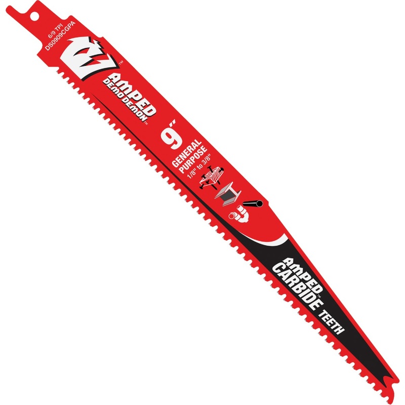 Diablo Demo Demon 9 In. Amped Carbide General Purpose Recirocating Saw Blade (3-Pack)