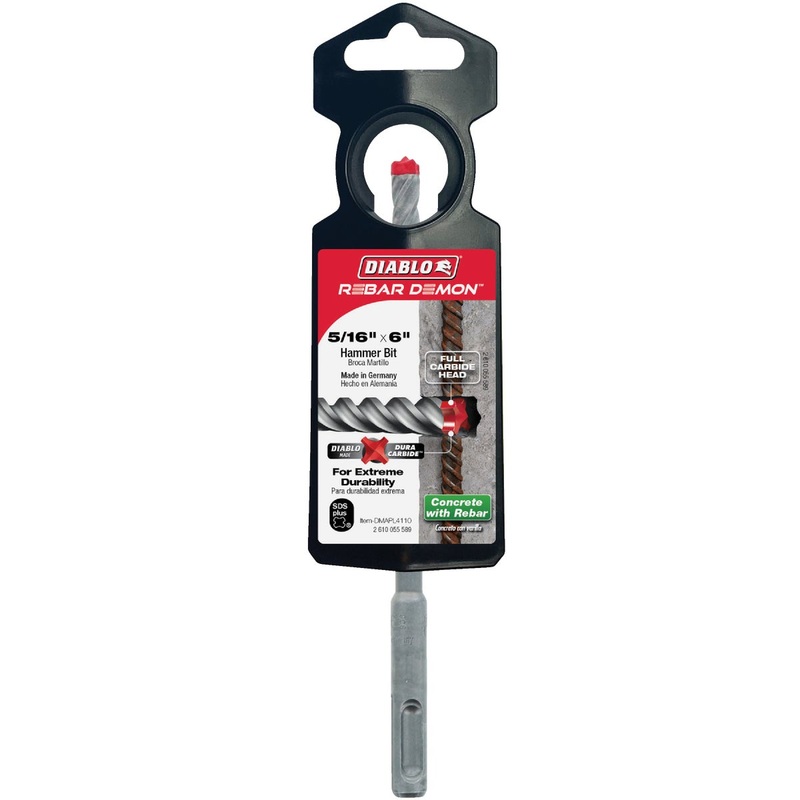 Diablo Rebar Demon 5/16 In. x 6 In. SDS-Plus Full Carbide Rotary Hammer Drill Bit