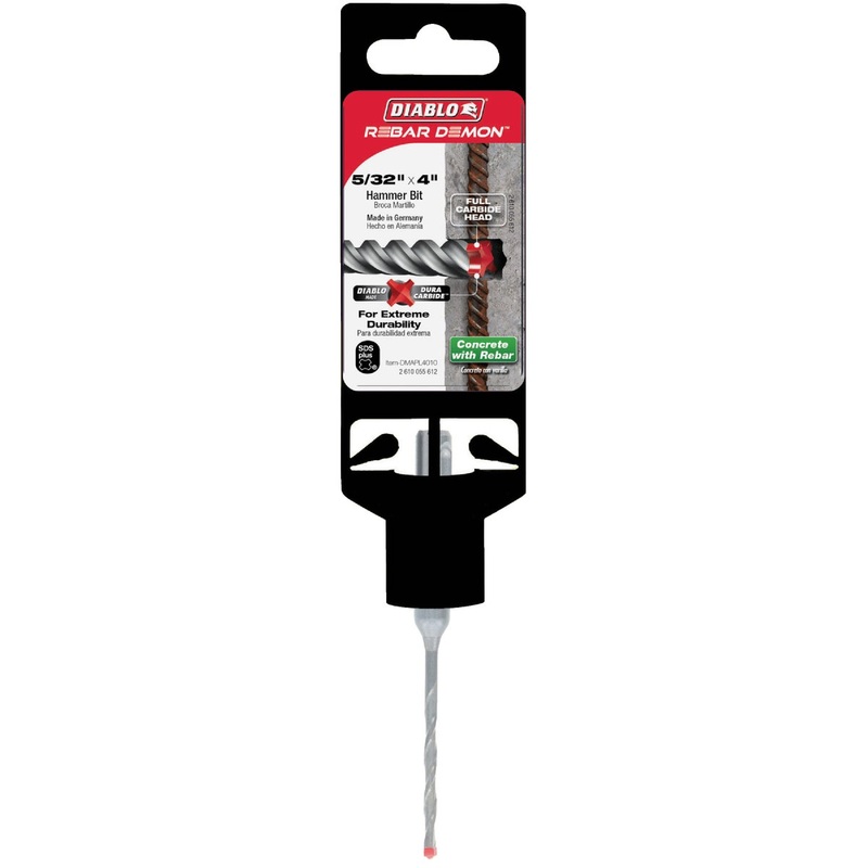 Diablo Rebar Demon 5/32 In. x 4 In. SDS-Plus Full Carbide Rotary Hammer Drill Bit
