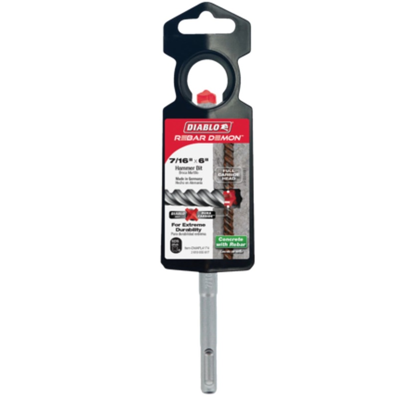 Diablo Rebar Demon 7/16 In. x 6 In. SDS-Plus Full Carbide Rotary Hammer Drill Bit