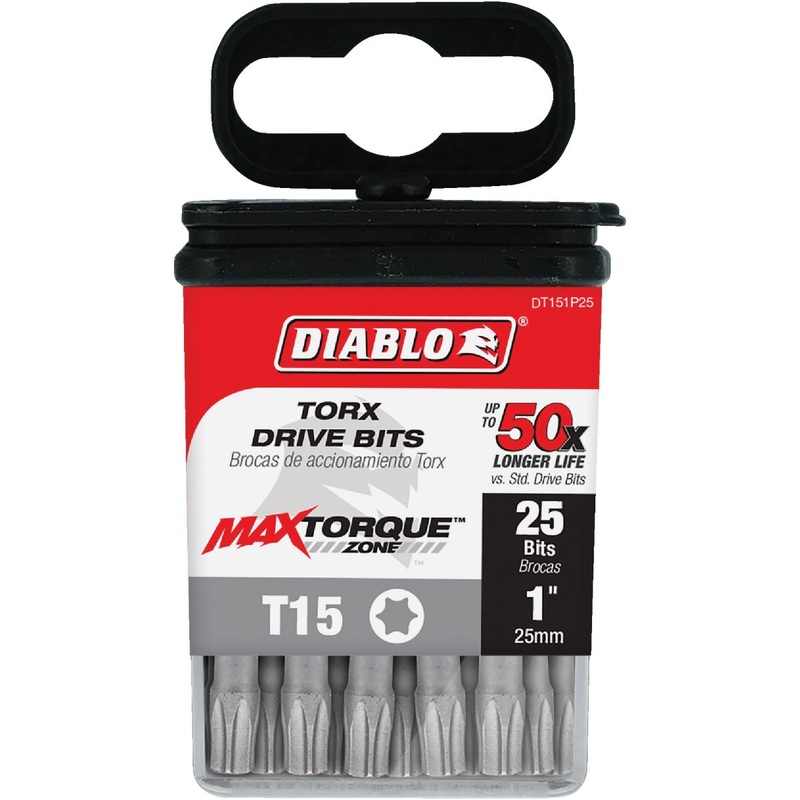 Diablo T15 TORX 1 In. Insert Impact Screwdriver Bit (25-Pack)