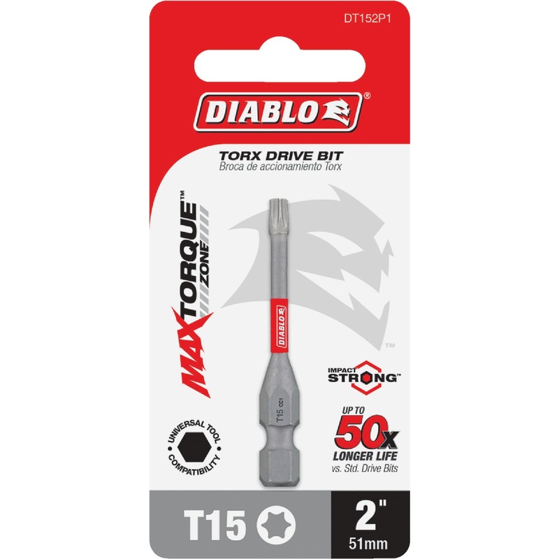 Diablo T15 TORX 2 In. Power Impact Screwdriver Bit