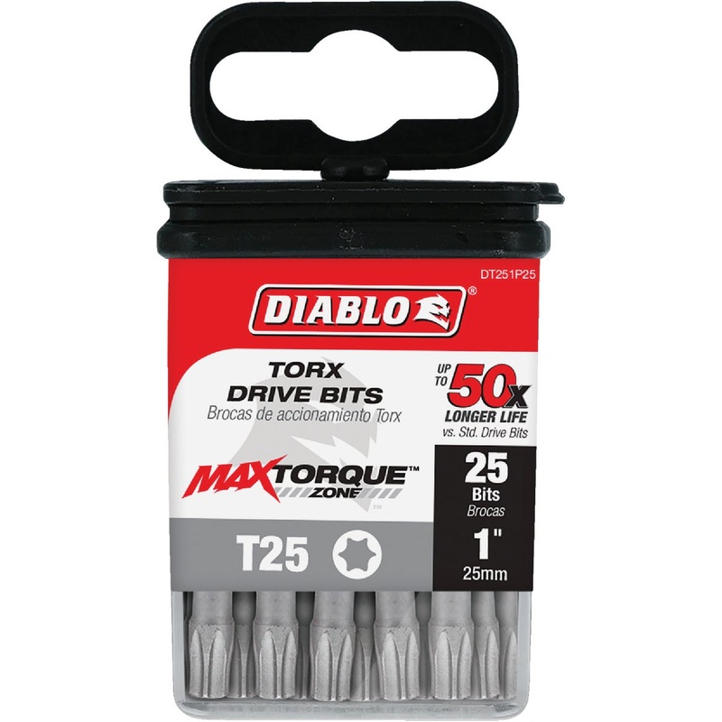 Diablo T25 TORX 1 In. Insert Impact Screwdriver Bit (25-Pack)