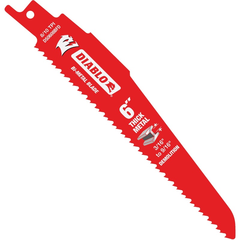 Diablo Steel Demon Bi-Metal 6 In. 8/10 TPI Metal Demolition Reciprocating Saw Blade (25-Pack)