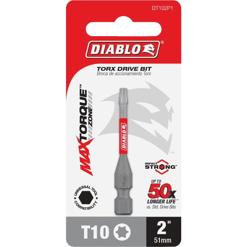 Diablo T10 TORX 2 In. Power Impact Screwdriver Bit