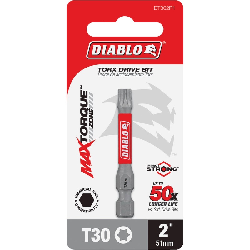 Diablo T30 TORX 2 In. Power Impact Screwdriver Bit