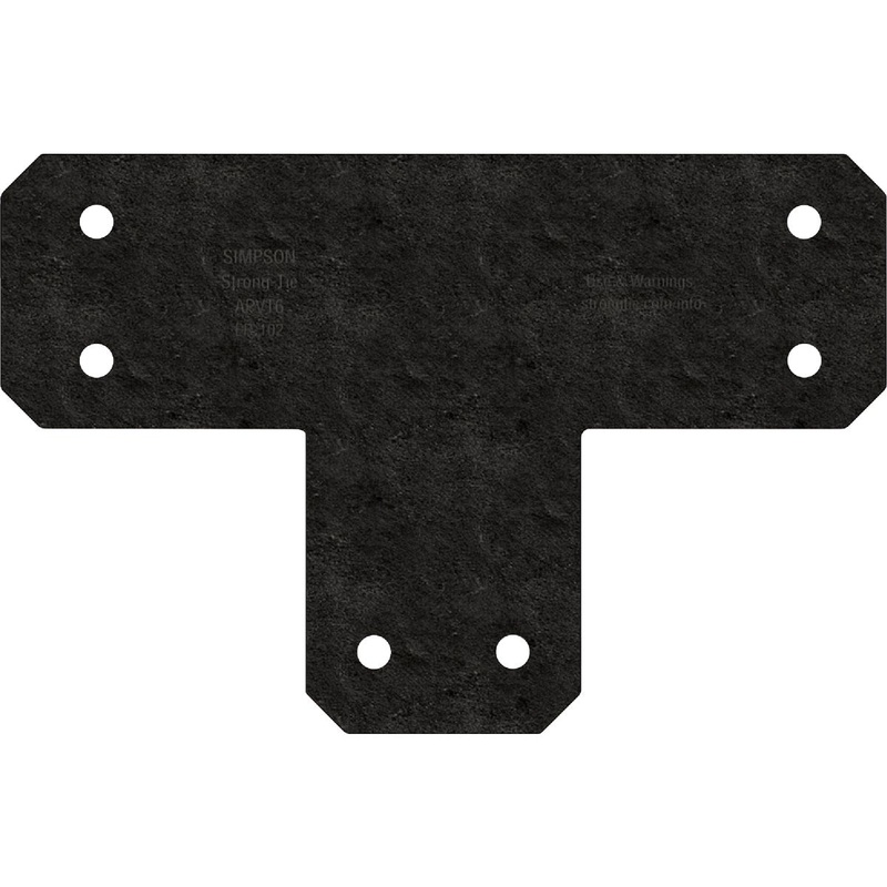 Simpson Strong-Tie Outdoor Accents Avant Collection 6 In. x 6 In. ZMAX Black Powder-Coated T Strap