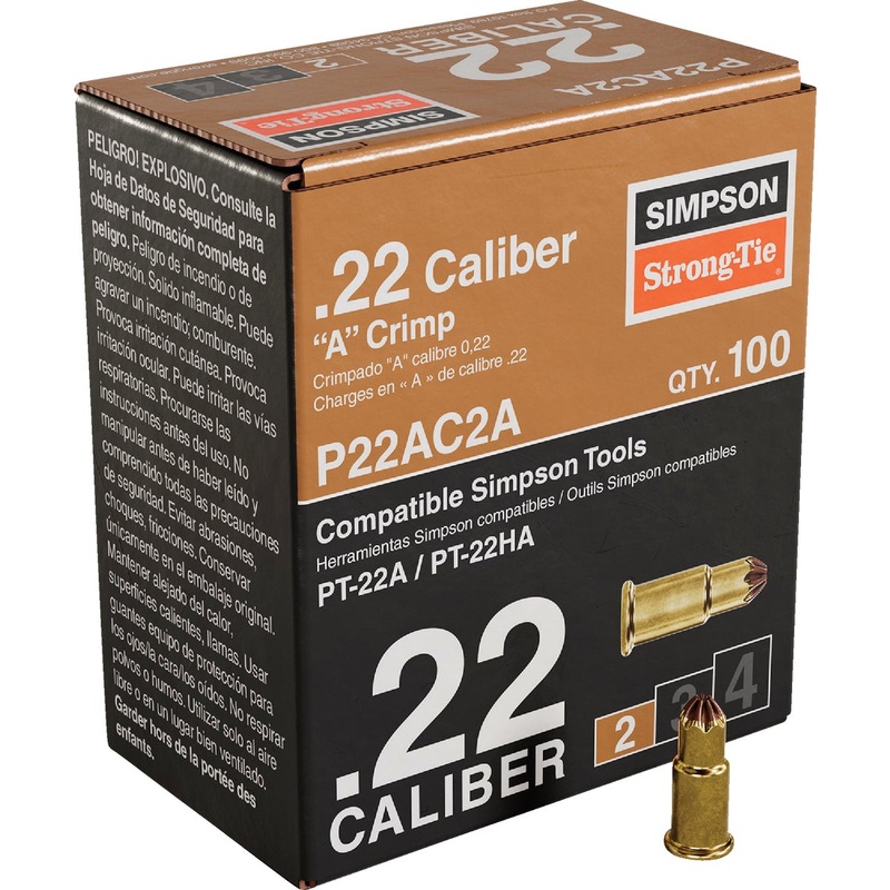 Simpson Strong-Tie 0.22-Caliber Single Shot Level 2 Brown Powder Load (100-Qty)