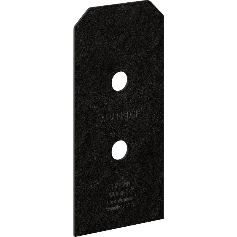 Simpson Strong-Tie Outdoor Accents Avant Collection 4x ZMAX, Black Post Base Side Plate (2-Count)