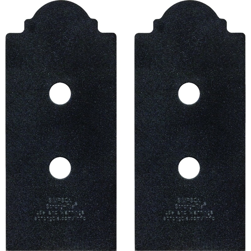 Simpson Strong-Tie Outdoor Accents Mission Collection ZMAX 4x Black Post Base Slide Plate (2-Pack)
