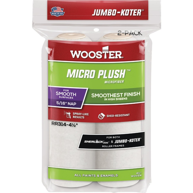 Wooster Jumbo-Koter 4.5 In. x 5/16 In. Micro Plush Mini Microfiber Roller Cover (2-Pack)