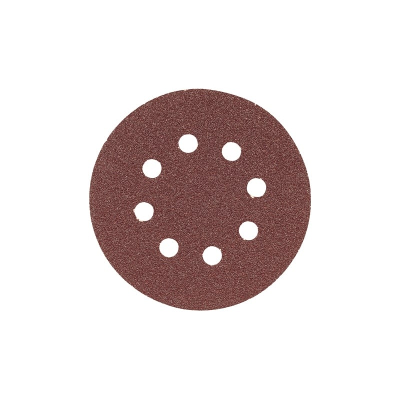 Bosch SR5R180 5" Hook & Loop Sanding Disc, 8-Hole, Red, 180 Grit (5Pk)