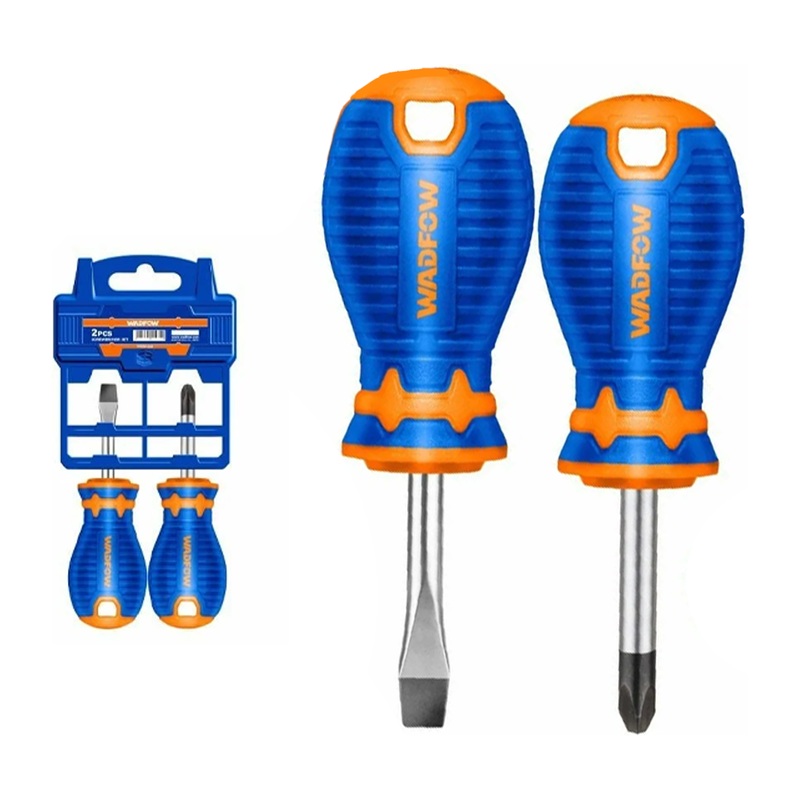 Wadfow WSS1202 Stubby Screwdriver CR-V 2Pcs Set