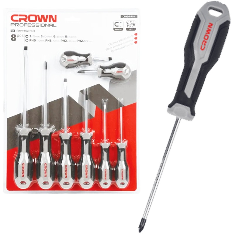 Crown CPHDS-AX08 Screwdriver Set 8Pcs