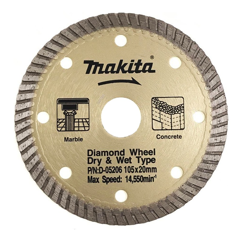 Makita D-05206 Diamond Cut off Wheel 4" Corrugated (Dry)