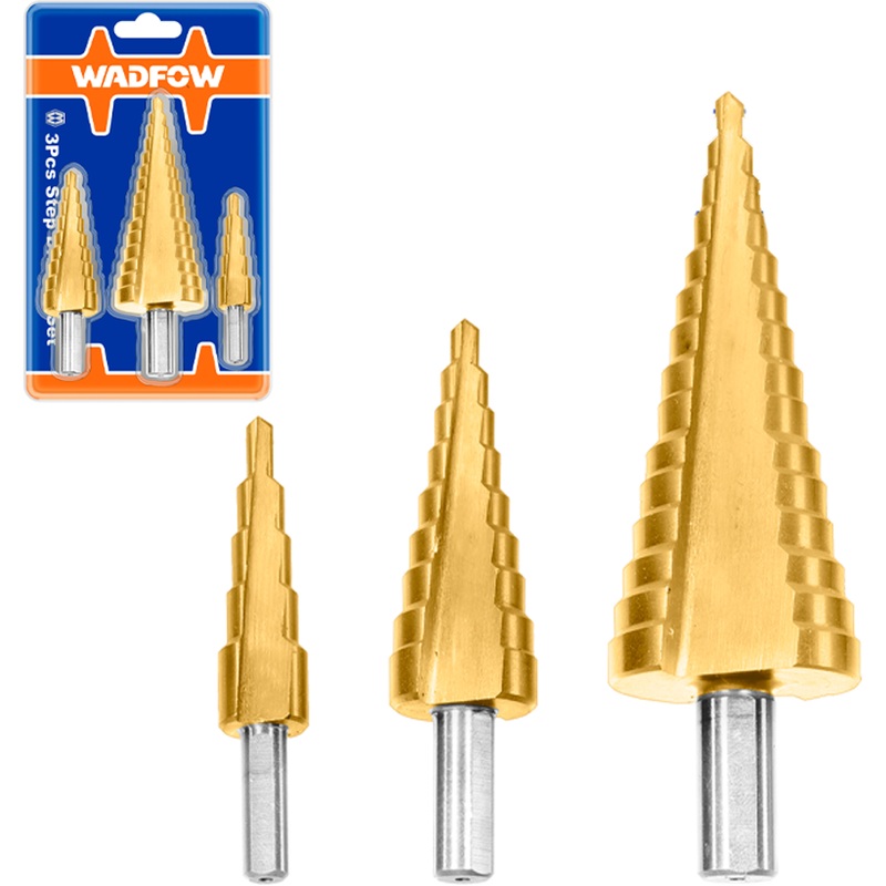 Wadfow WJD3401 Step Drill Bit Set 3Pcs