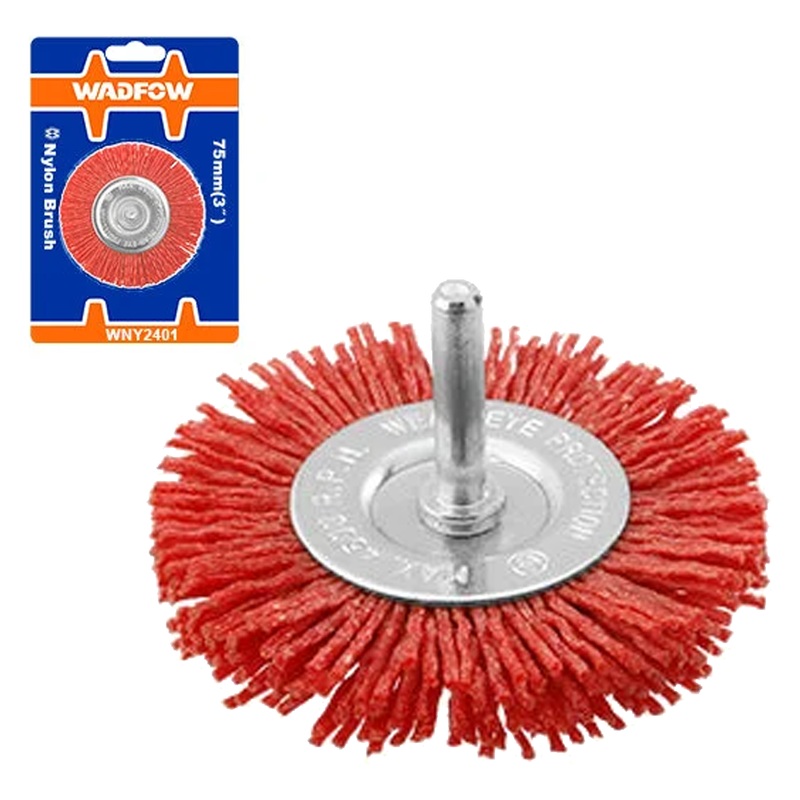 Wadfow WNY2401 Circular Nylon Brush 3" with 1/4" Shank