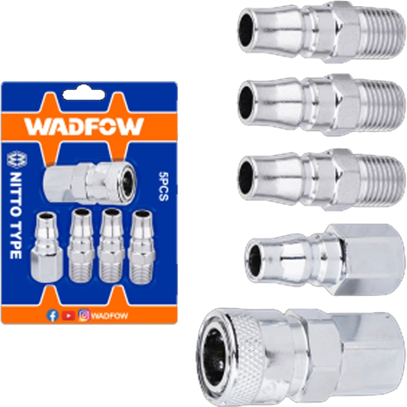 Wadfow WQP3673 Air Coupler And Plug Set 5Pcs