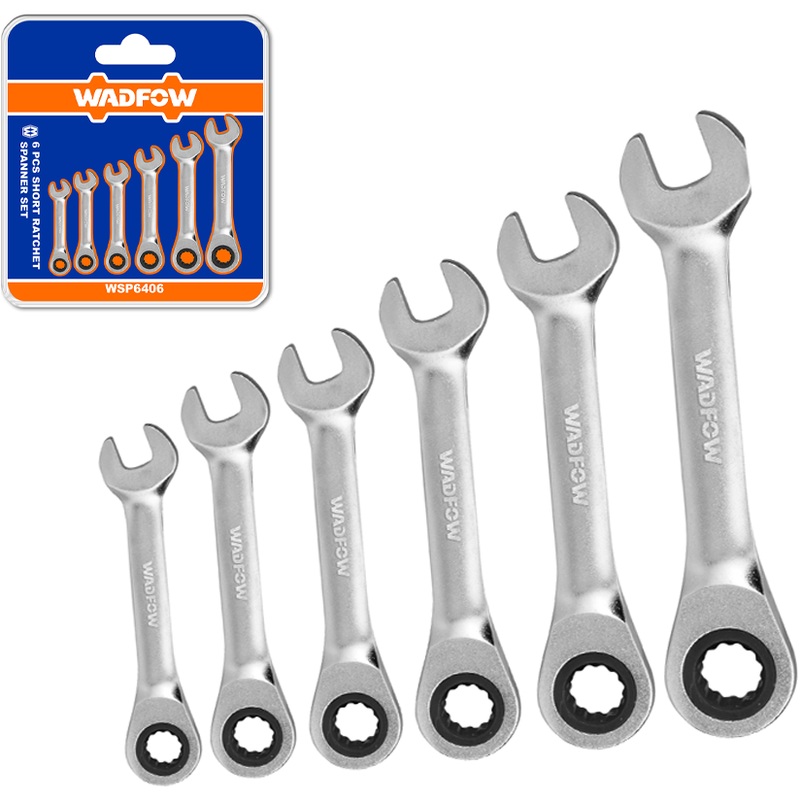 Wadfow Stubby Rachet Spanner Set 6Pcs
