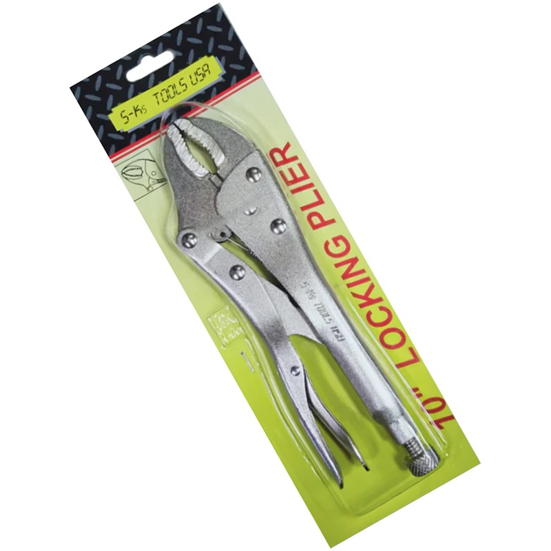 S-Ks 10AFNW-MCS Vise Grip Locking Pliers 10" Curved Jaw with Wire Cutter (Chrome)