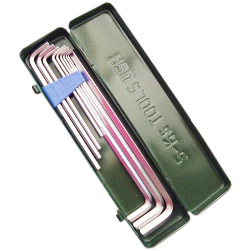 S-Ks Extra Long Arm Allen Wrench Set with Metal Case (Chrome)