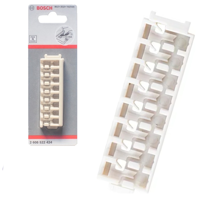 Bosch 8-Slot Pick and Click Storage Plastic Bit Holder 80.5 x 25.8 x 14.8 mm (2608522424)