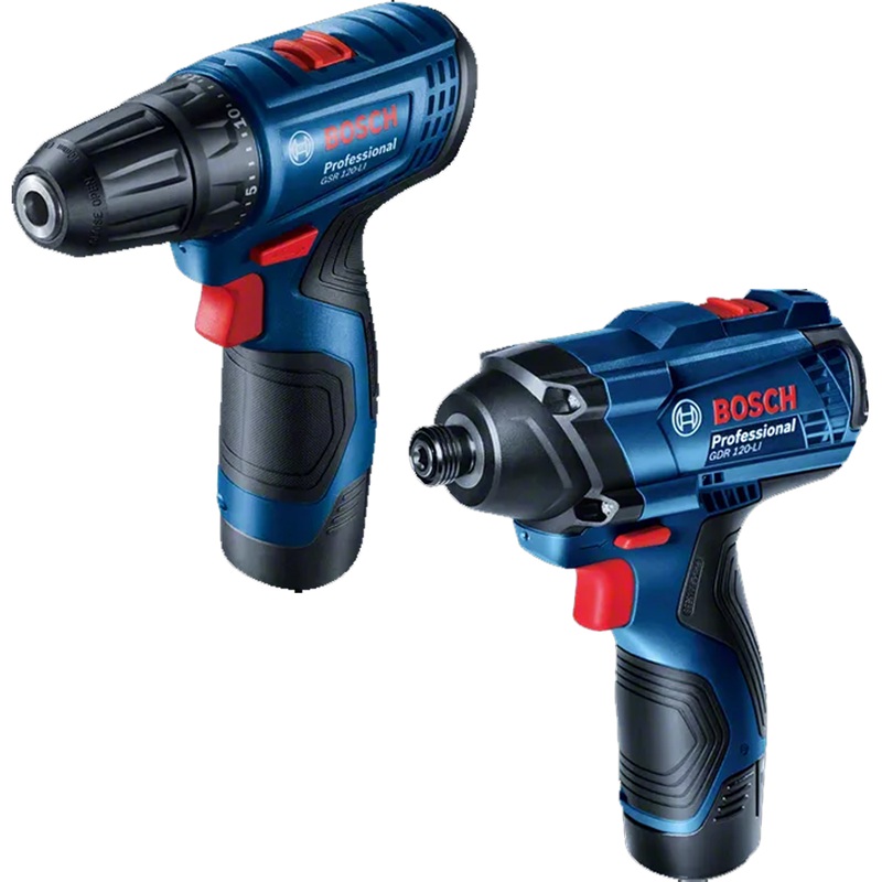 Bosch GSB 120-LI + GDR 120-LI Professional Cordless Hammer Drill & Impact Driver Combo Kit set (06019G81K3)