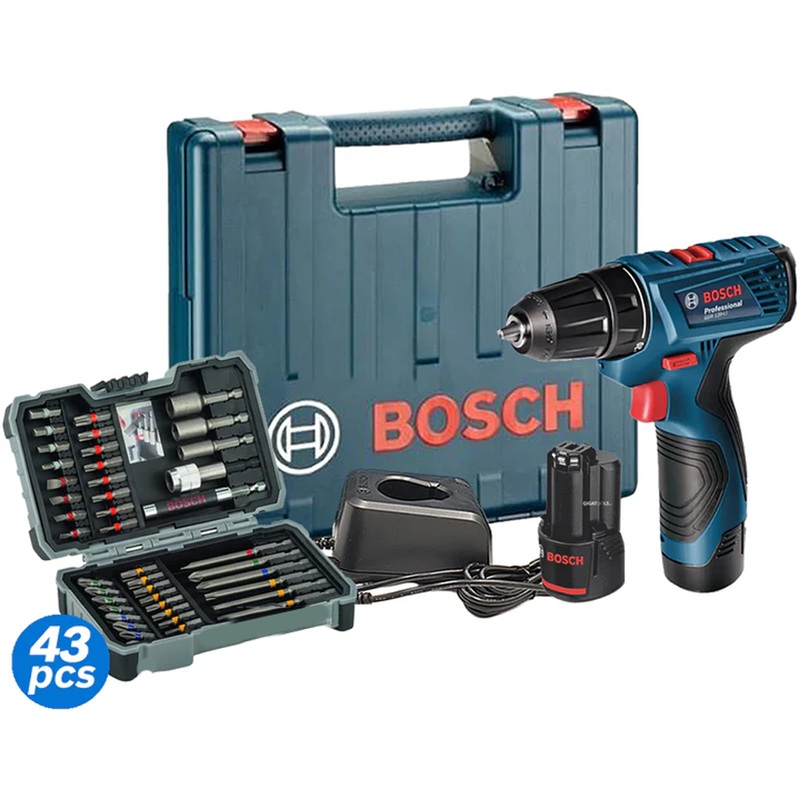Bosch GSR 120-Li Cordless Drill Driver 12V Kit Accessory Set 43pcs (06019F70K6)