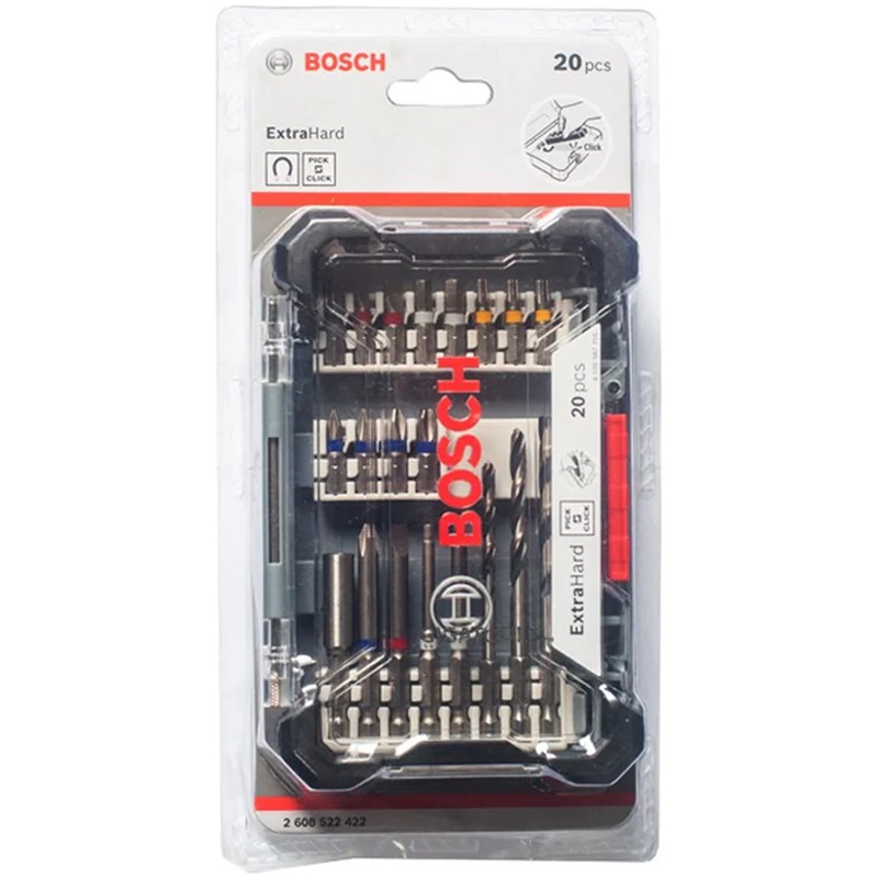 Bosch Pick and Click Mixed Drill Bits and Drive Bit Set 20Pcs (2608522422)
