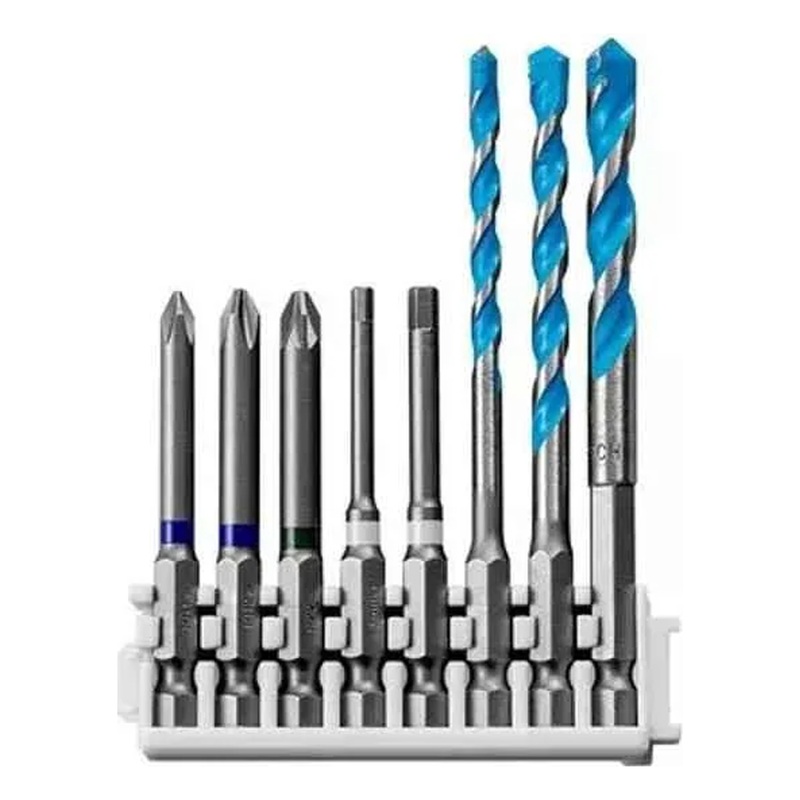 Bosch Pick and Click Screwdriver Bits & Multi Construction Drill Bit Set 8Pcs (2608522420)
