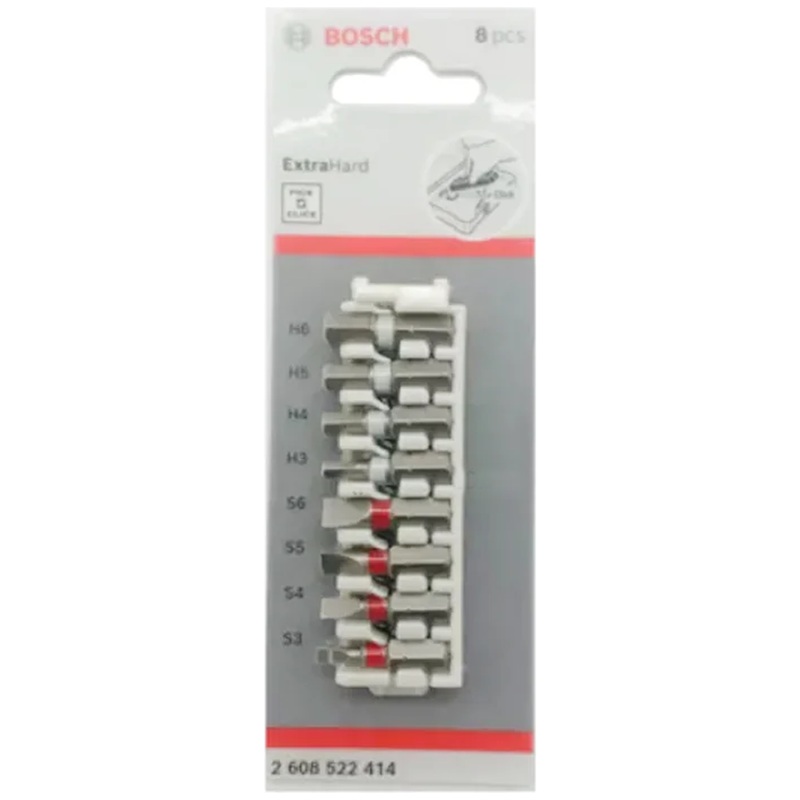 Bosch SL and Hex Pick and Click Insert Impact Bit Set 8pcs (2608522414)