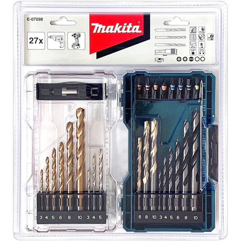 Makita E-07098 Combination Screw and Drill Bit Set 27Pcs