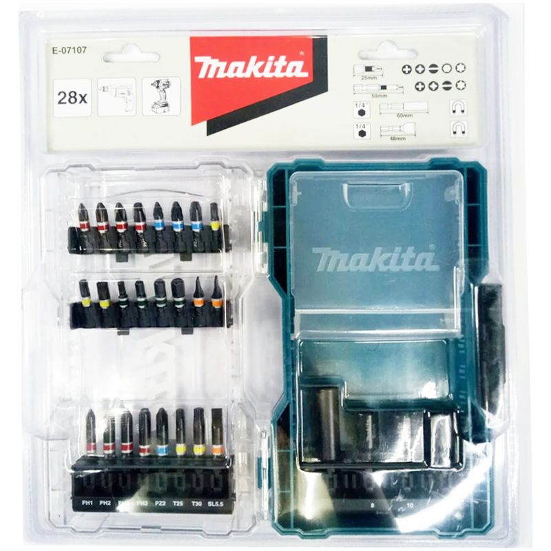 Makita E-07107 Electric Screwdriver Mixed Bit Set  28Pcs