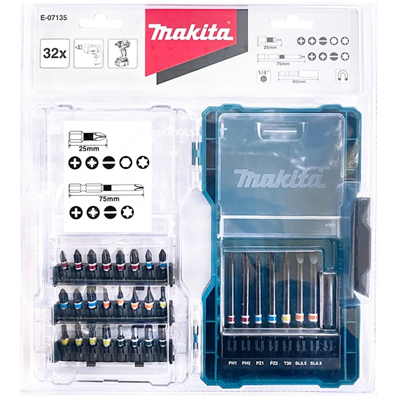 Makita E-07135 Impact Screw Bit Set 32Pcs