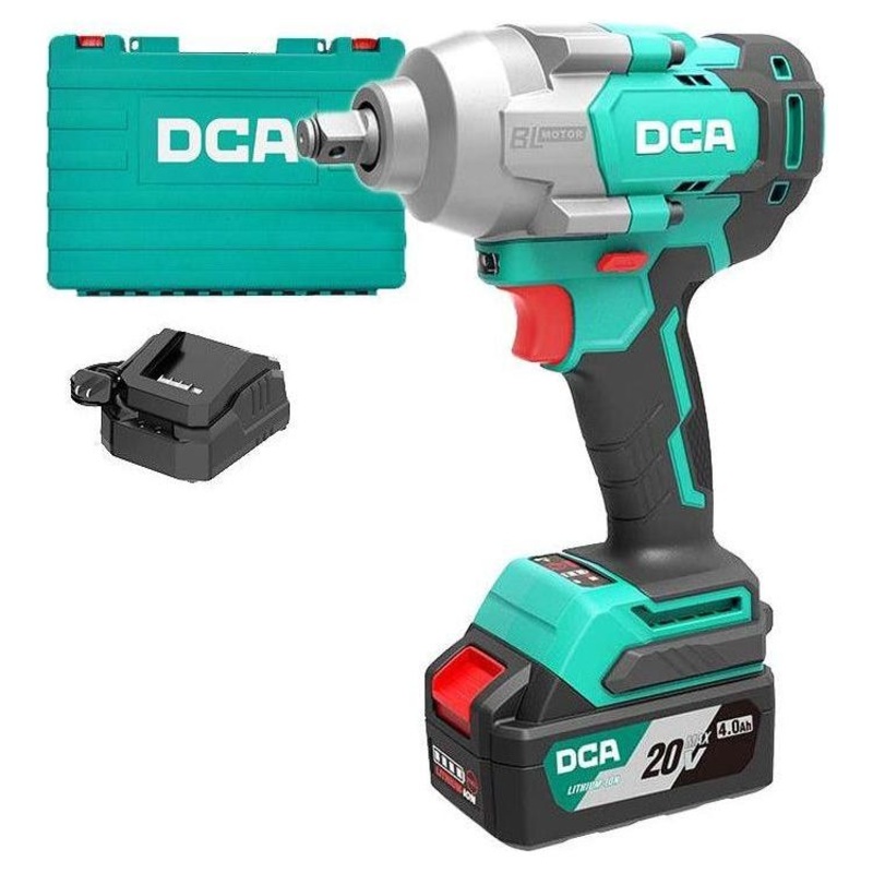 DCA ADPB488-EM 20V Cordless Brushless Impact Wrench 1/2" Drive 4.0Ah