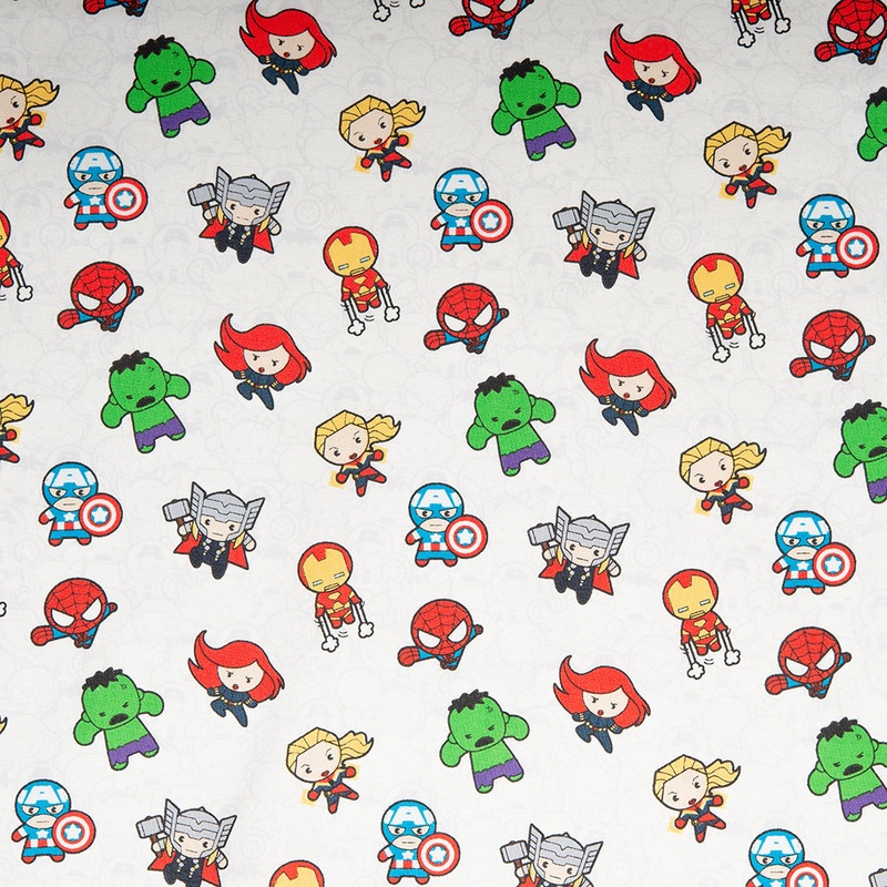 Camelot - PRIVILGE - Licensed Cotton Print - Kawaii Avengers - White