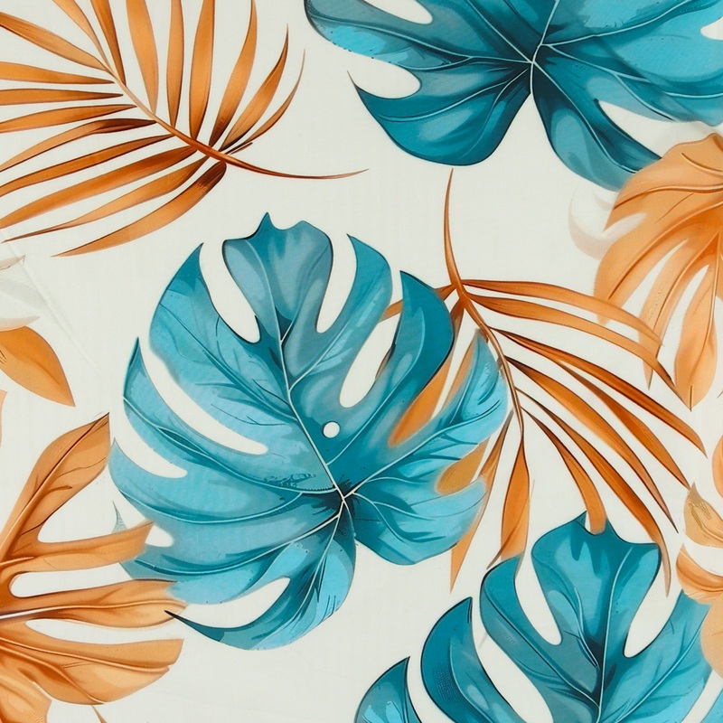 Digital Printed Rayon Poplin - DAPHNE - 012 - Turquoise