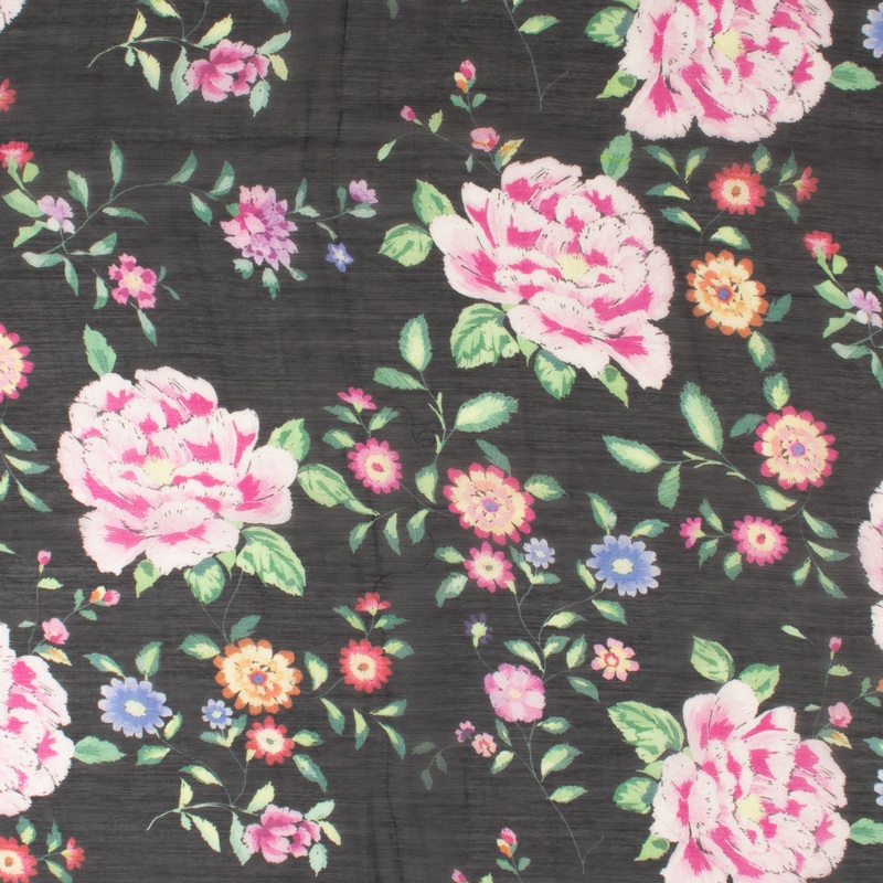 Digital Printed Voile - TRINITY - 009 - Black