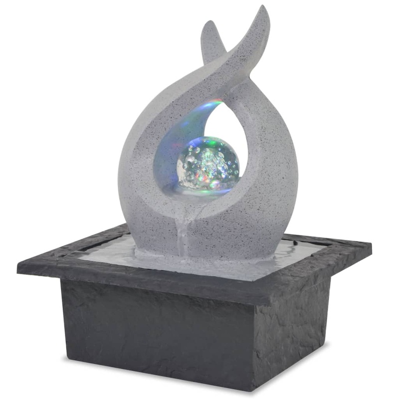 Fontaine d'intrieur avec lampe LED Polyrsine