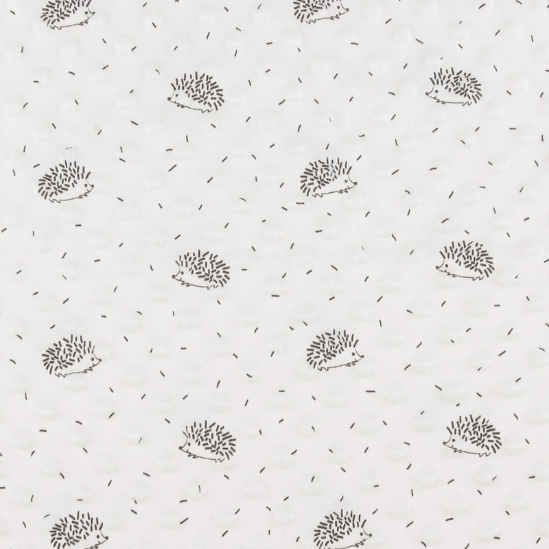 Printed Dimple Micro Chenille - HEDGEHOG DOT - 001 - Ivory