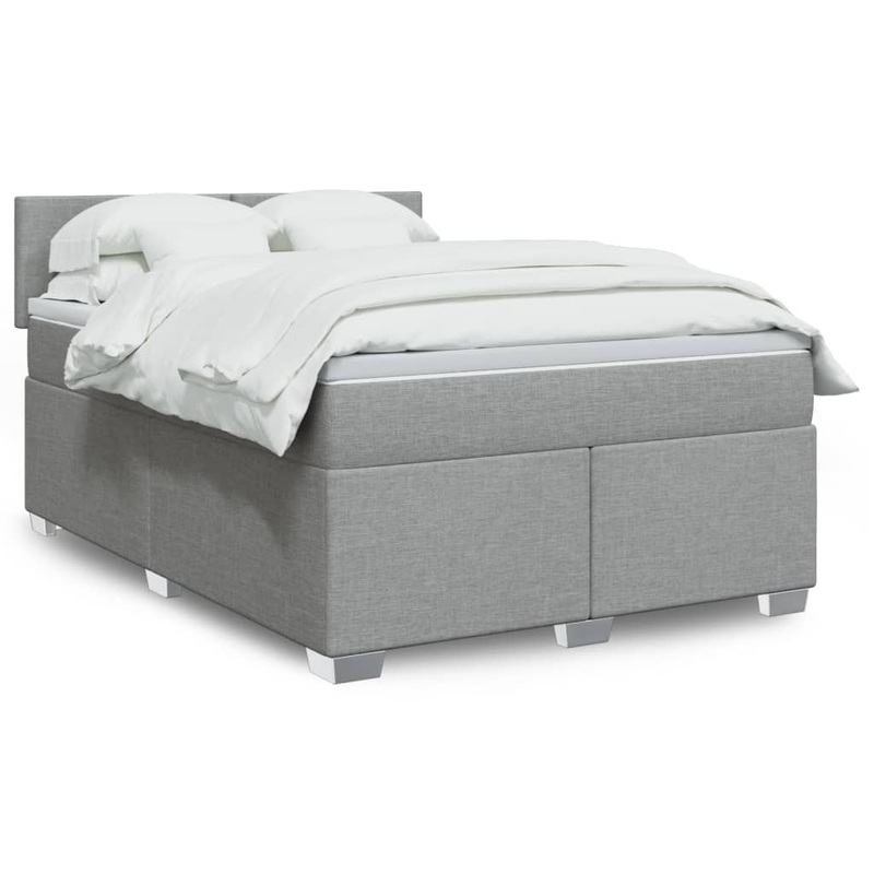 Sommier  lattes de lit avec matelas Gris clair 140x200cm Tissu