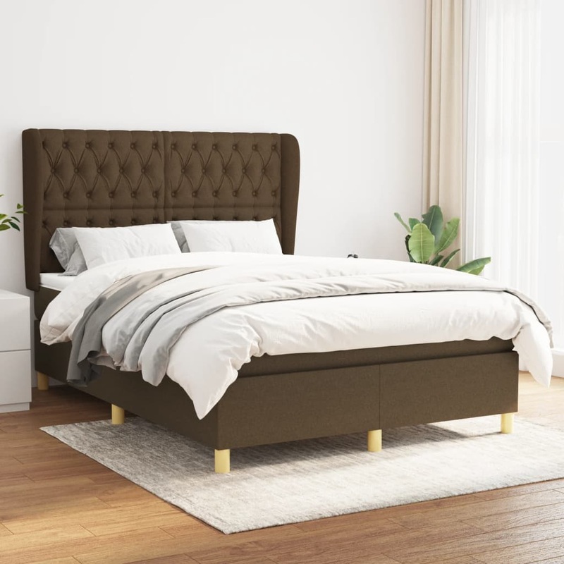 Sommier  lattes de lit avec matelas Marron fonc 140x190 cm