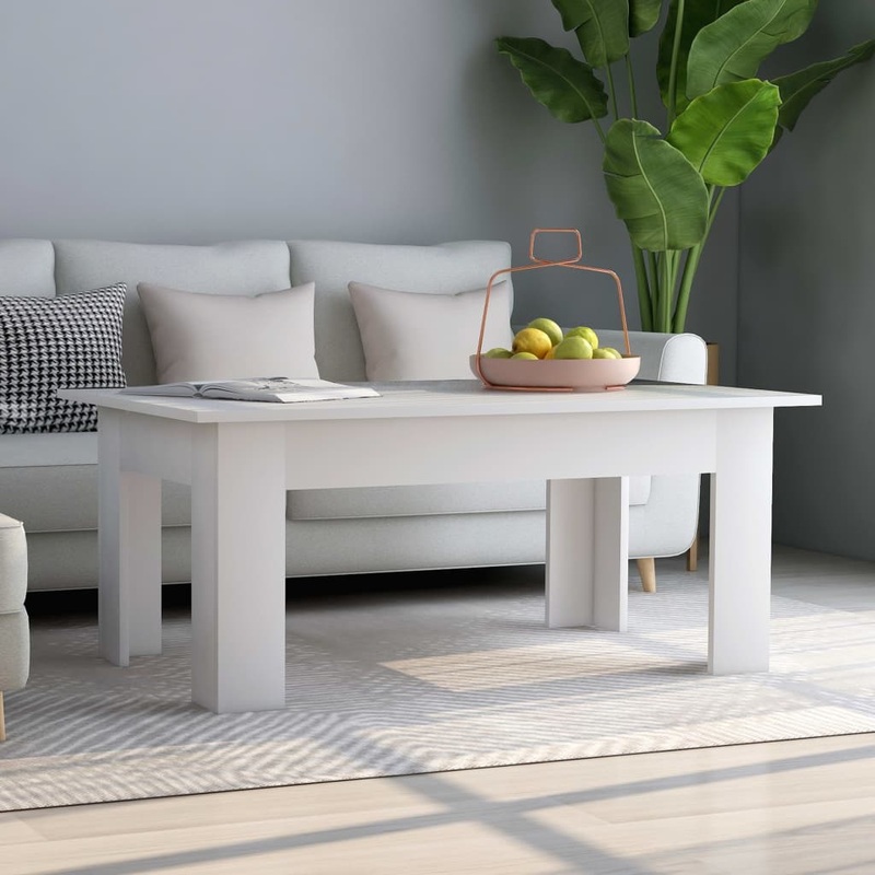 Table basse Blanc 100x60x42 cm Bois d'ingnierie